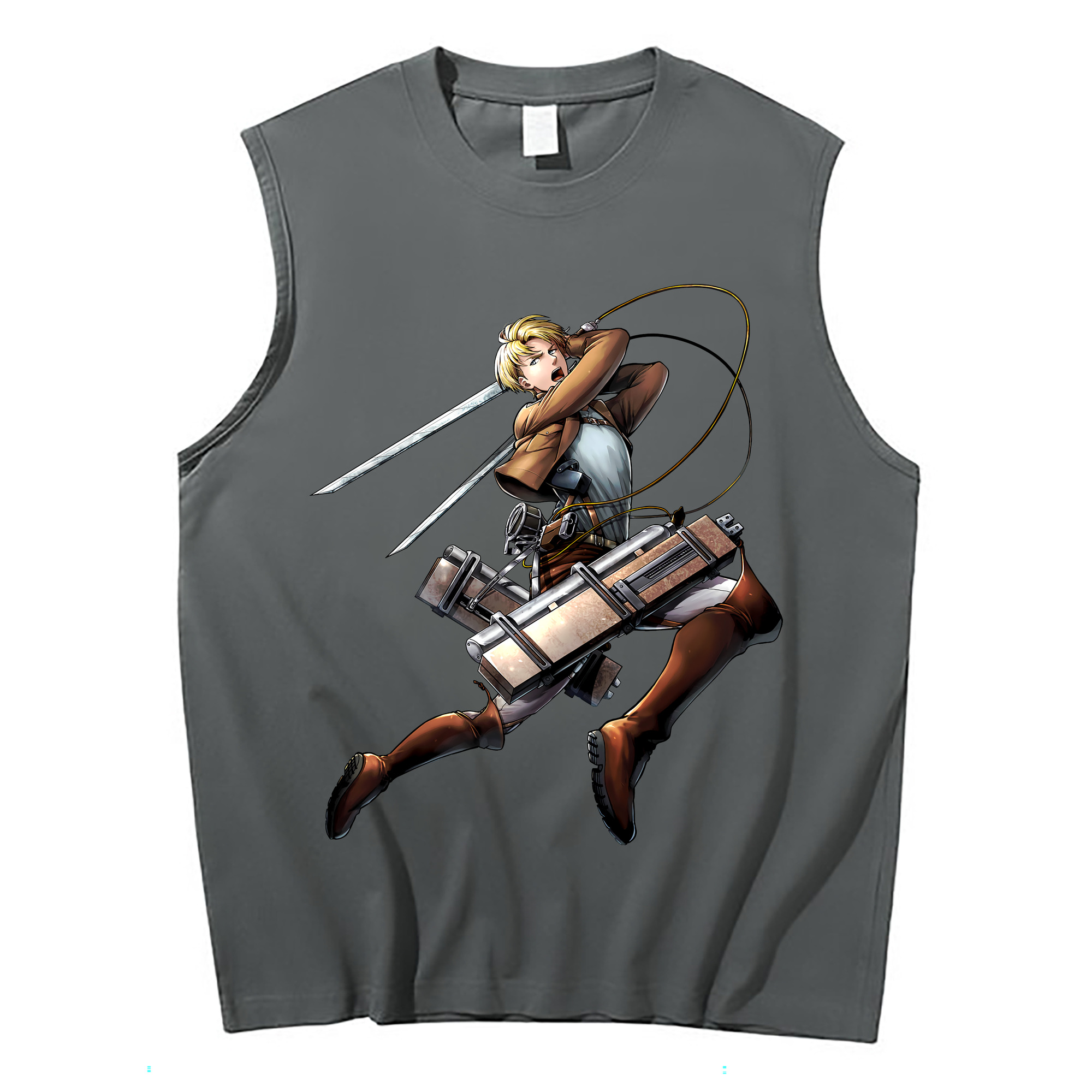 （画像用） 進撃の巨人 Attack on Titan コットン100％タンクトップ（フロントプリント）